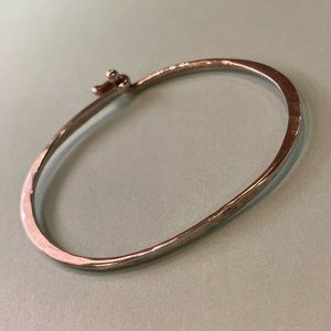 James Avery. Silver Hammered Hook-On Bracelet. Used. S/M